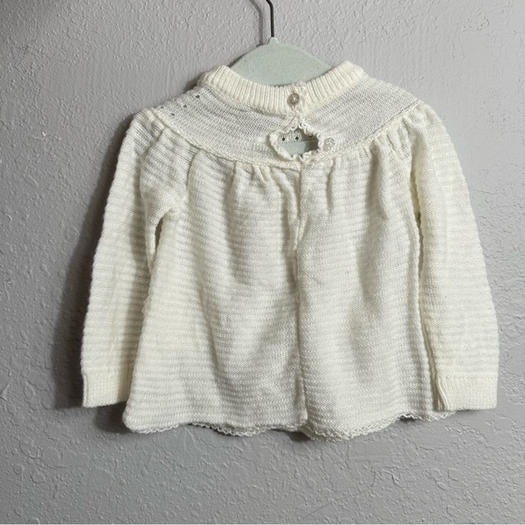 Vintage Cream Soft Simple Modest Baby Sweater, BabyCrest, Size 6-9 months - Picture 4 of 6